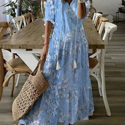 Luna - Vestido Midi de Estilo Boho Sem Esforço